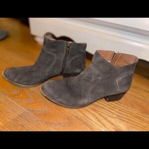 Suede Dark Gray Booties Size 7.5 Women’s